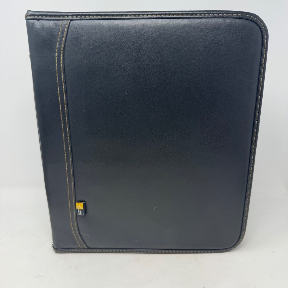 Case Logic 100+CD DVD Binder Storage Case Black Faux Leather Zippered 03-2250099
